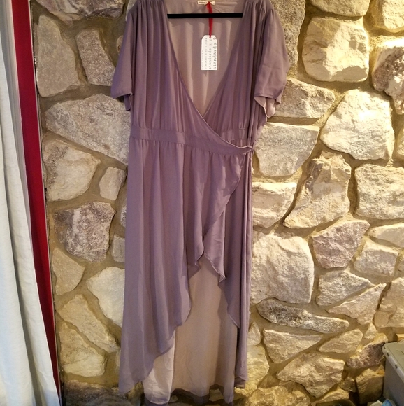 Standards & Practices Short sleeve grey wrap maxi dress 3X new with tags - Picture 6 of 7